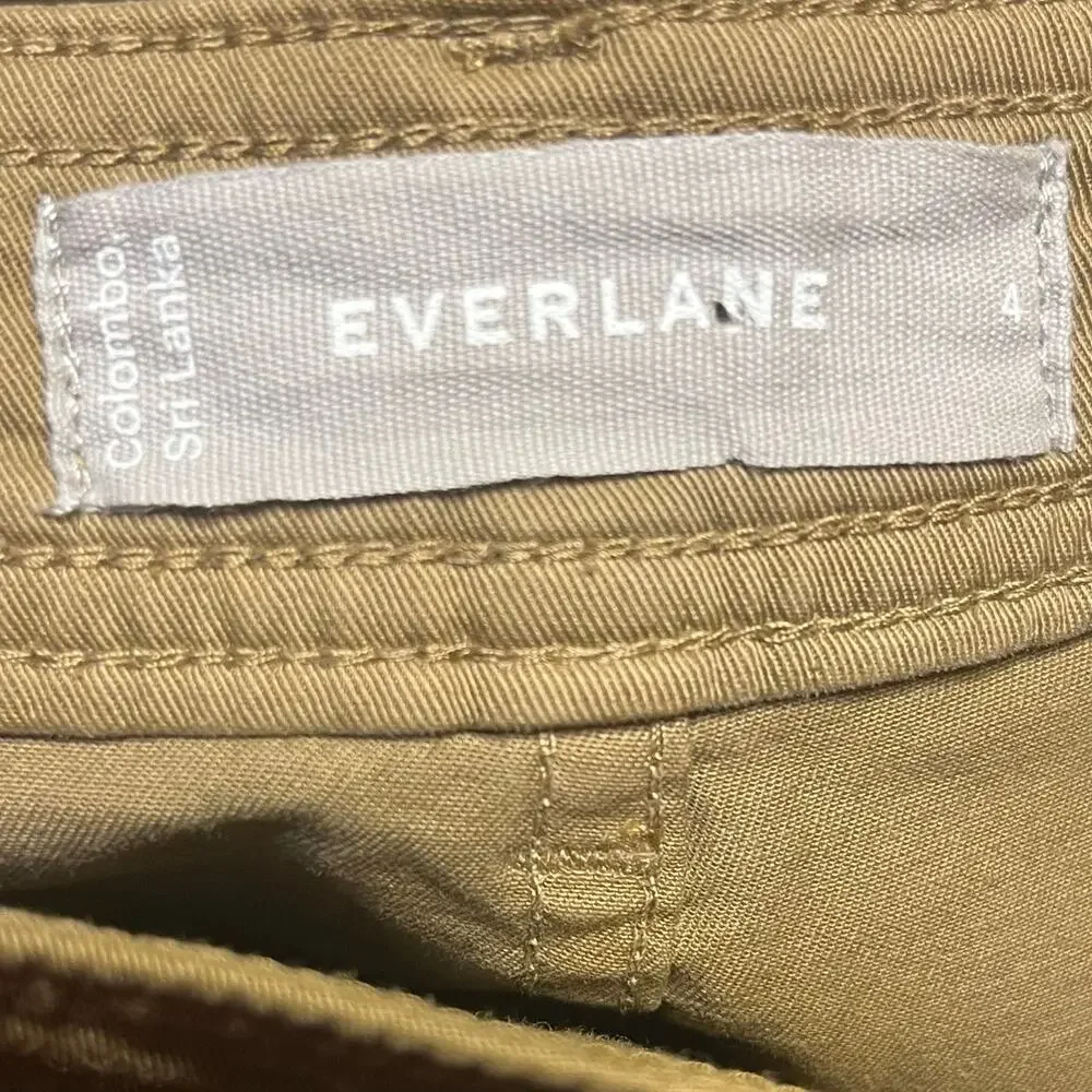 NWT EVERLANE Lightweight Wide-Leg Crop Chino Tan Size 4 Boho Classic Casual Chic - Picture 6 of 8